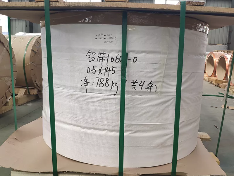 Transformer aluminum strip coil vertical packing eye to sky container loading